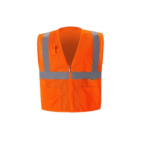 2W INTERNATIONAL Orange High Viz Economy Vest, 5X-Large, Orange, Class 2 A320C-2 5XL